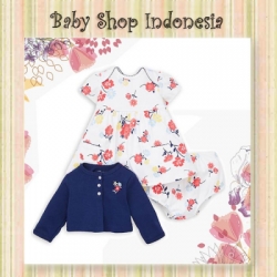Dress Cardigan Bayi Navy Flower  large
